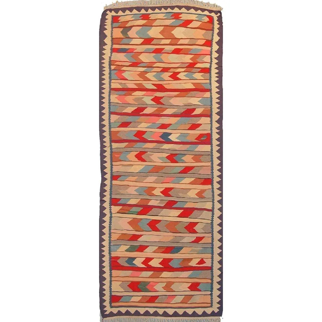 One Of The Kind Gazvin Persian Kilim 10'5" X 3'11"